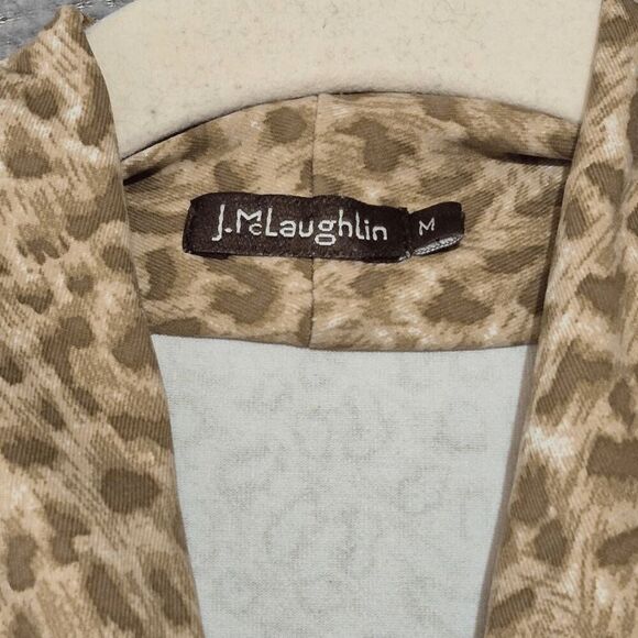 J. McLaughlin Women's Long Sleeve Panama Animal Print Faux Wrap Dress M - Picture 3 of 6